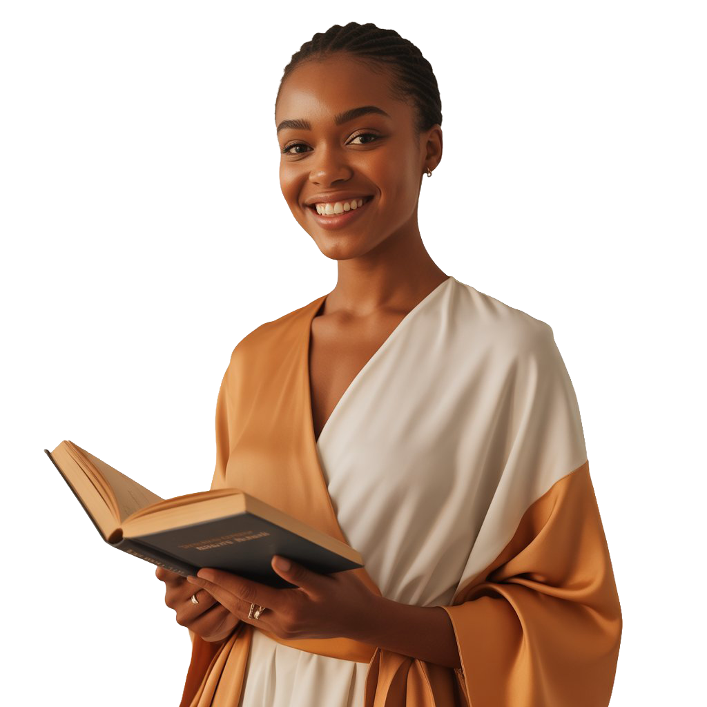 Auteure africaine tenant un livre